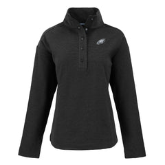 Philadelphia Eagles Cutter & Buck Women's Hunts Point Eco Half-Snap Sweatshirt Black | NFL