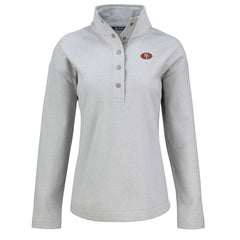 San Francisco 49ers Cutter & Buck Women's Hunts Point Eco Half-Snap Sweatshirt Gray | NFL