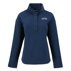 Seattle Seahawks Cutter & Buck Women's Hunts Point Eco Half-Snap Sweatshirt College Navy | NFL