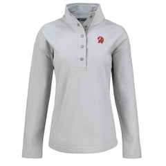 Tampa Bay Buccaneers Cutter & Buck Women's Hunts Point Eco Half-Snap Sweatshirt Gray | NFL
