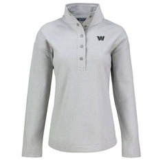 Washington Commanders Cutter & Buck Women's Hunts Point Eco Half-Snap Sweatshirt Gray | NFL
