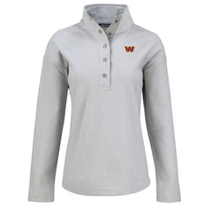 Washington Commanders Cutter & Buck Women's Hunts Point Eco Half-Snap Sweatshirt Gray | NFL