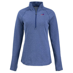 Buffalo Bills Cutter & Buck Women's Peshastin Eco Fleece Recycled Tri-Blend Raglan Half-Zip Jacket Heather Royal | NFL