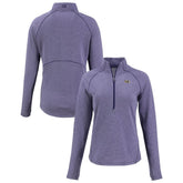 Baltimore Ravens Cutter & Buck Women's Peshastin Eco Fleece Recycled Tri-Blend Raglan Half-Zip Jacket Heather Purple | NFL