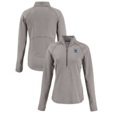 Carolina Panthers Cutter & Buck Women's Peshastin Eco Fleece Recycled Tri-Blend Raglan Half-Zip Jacket Heather Gray | NFL