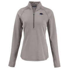 Baltimore Ravens Cutter & Buck Women's Americana Peshastin Eco Fleece Recycled Tri-Blend Raglan Half-Zip Jacket Heather Gray | NFL
