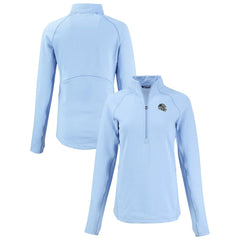 Carolina Panthers Cutter & Buck Women's Peshastin Eco Fleece Recycled Tri-Blend Raglan Half-Zip Jacket Heather Light Blue | NFL