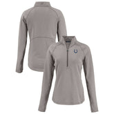 Indianapolis Colts Cutter & Buck Women's Peshastin Eco Fleece Recycled Tri-Blend Raglan Half-Zip Jacket Heather Gray | NFL