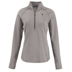 Kansas City Chiefs Cutter & Buck Women's Peshastin Eco Fleece Recycled Tri-Blend Raglan Half-Zip Jacket Heather Gray | NFL