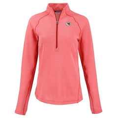 Kansas City Chiefs Cutter & Buck Women's Peshastin Eco Fleece Recycled Tri-Blend Raglan Half-Zip Jacket Heather Red | NFL
