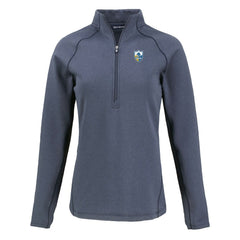 Los Angeles Chargers Cutter & Buck Women's Peshastin Eco Fleece Recycled Tri-Blend Raglan Half-Zip Jacket Heather Navy | NFL