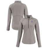 New England Patriots Cutter & Buck Women's Peshastin Eco Fleece Recycled Tri-Blend Raglan Half-Zip Jacket Heather Gray | NFL