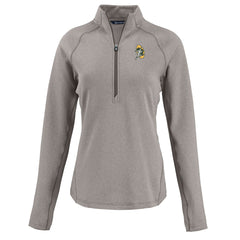 Green Bay Packers Cutter & Buck Women's Peshastin Eco Fleece Recycled Tri-Blend Raglan Half-Zip Jacket Heather Gray | NFL