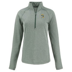 Green Bay Packers Cutter & Buck Women's Peshastin Eco Fleece Recycled Tri-Blend Raglan Half-Zip Jacket Heather Green | NFL