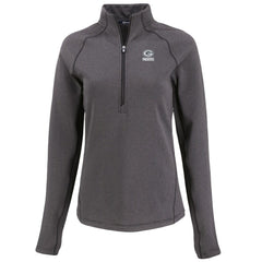 Green Bay Packers Cutter & Buck Women's Peshastin Eco Fleece Recycled Tri-Blend Raglan Half-Zip Jacket Heather Black | NFL