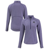 Minnesota Vikings Cutter & Buck Women's Peshastin Eco Fleece Recycled Tri-Blend Raglan Half-Zip Jacket Heather Purple | NFL