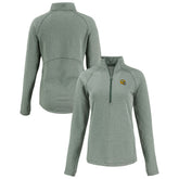 Green Bay Packers Cutter & Buck Women's Peshastin Eco Fleece Recycled Tri-Blend Raglan Half-Zip Jacket Heather Green | NFL