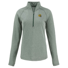 Green Bay Packers Cutter & Buck Women's Peshastin Eco Fleece Recycled Tri-Blend Raglan Half-Zip Jacket Heather Green | NFL