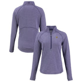 Minnesota Vikings Cutter & Buck Women's Peshastin Eco Fleece Recycled Tri-Blend Raglan Half-Zip Jacket Heather Purple | NFL