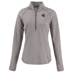 Pittsburgh Steelers Cutter & Buck Women's Peshastin Eco Fleece Recycled Tri-Blend Raglan Half-Zip Jacket Heather Gray | NFL