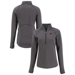 Washington Commanders Cutter & Buck Women's Peshastin Eco Fleece Recycled Tri-Blend Raglan Half-Zip Jacket Heather Black | NFL