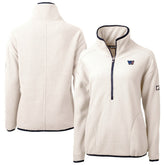 Washington Commanders Cutter & Buck Women's Americana Cascade Eco Sherpa Fleece Half-Zip Jacket Oatmeal | NFL