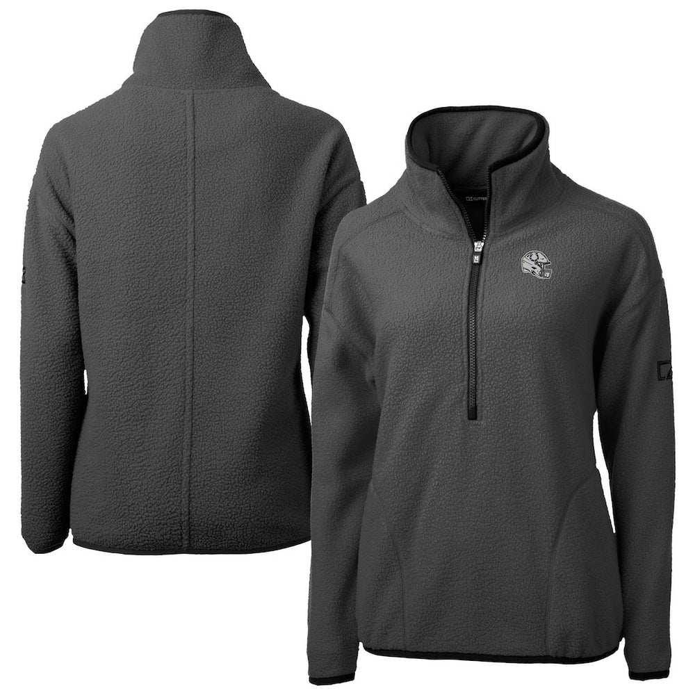 Indianapolis Colts Cutter & Buck Women's Helmet Cascade Eco Sherpa Fleece Half-Zip Jacket Charcoal | NFL