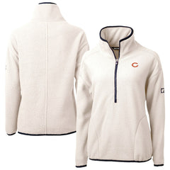 Chicago Bears Cutter & Buck Women's Cascade Eco Sherpa Fleece Half-Zip Jacket Oatmeal | NFL