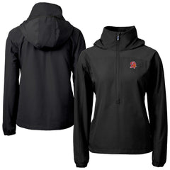 Tampa Bay Buccaneers Cutter & Buck Women's Charter Eco Recycled Half-Zip Hooded Anorak Jacket Black | NFL