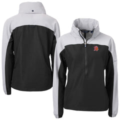 Tampa Bay Buccaneers Cutter & Buck Women's Charter Eco Recycled Half-Zip Hooded Anorak Jacket Black | NFL