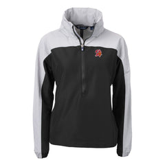 Tampa Bay Buccaneers Cutter & Buck Women's Charter Eco Recycled Half-Zip Hooded Anorak Jacket Black | NFL