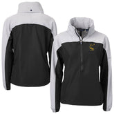 Pittsburgh Steelers Cutter & Buck Women's Charter Eco Recycled Half-Zip Hooded Anorak Jacket Black | NFL
