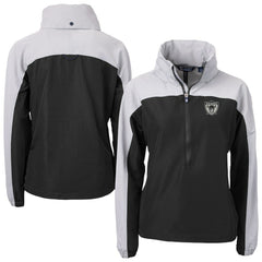 Las Vegas Raiders Cutter & Buck Women's Charter Eco Recycled Half-Zip Hooded Anorak Jacket Black | NFL
