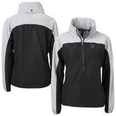 Indianapolis Colts Cutter & Buck Women's Charter Eco Recycled Half-Zip Hooded Anorak Jacket Black | NFL