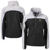Minnesota Vikings Cutter & Buck Women's Charter Eco Recycled Half-Zip Hooded Anorak Jacket Black | NFL
