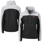 Washington Commanders Cutter & Buck Women's Charter Eco Recycled Half-Zip Hooded Anorak Jacket Black | NFL