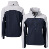 Washington Commanders Cutter & Buck Women's Charter Eco Recycled Half-Zip Hooded Anorak Jacket Navy | NFL