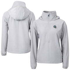 Detroit Lions Cutter & Buck Women's Charter Eco Recycled Half-Zip Hooded Anorak Jacket Gray | NFL