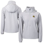 Green Bay Packers Cutter & Buck Women's Charter Eco Recycled Half-Zip Hooded Anorak Jacket Gray | NFL
