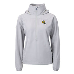 Green Bay Packers Cutter & Buck Women's Charter Eco Recycled Half-Zip Hooded Anorak Jacket Gray | NFL