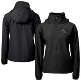 Jacksonville Jaguars Cutter & Buck Women's Charter Eco Recycled Half-Zip Hooded Anorak Jacket Black | NFL