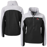 Kansas City Chiefs Cutter & Buck Women's Charter Eco Recycled Half-Zip Hooded Anorak Jacket Black | NFL