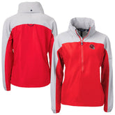 Kansas City Chiefs Cutter & Buck Women's Charter Eco Recycled Half-Zip Hooded Anorak Jacket Red | NFL
