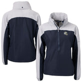 Los Angeles Chargers Cutter & Buck Women's Charter Eco Recycled Half-Zip Hooded Anorak Jacket Navy | NFL
