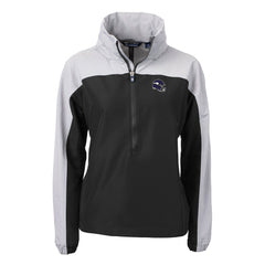 Minnesota Vikings Cutter & Buck Women's Charter Eco Recycled Half-Zip Hooded Anorak Jacket Black | NFL