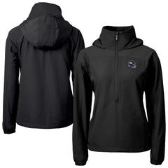 Minnesota Vikings Cutter & Buck Women's Charter Eco Recycled Half-Zip Hooded Anorak Jacket Black | NFL