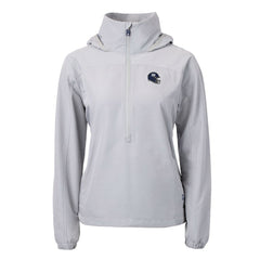 New York Giants Cutter & Buck Women's Charter Eco Recycled Half-Zip Hooded Anorak Jacket Gray | NFL