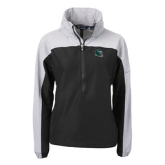 Philadelphia Eagles Cutter & Buck Women's Charter Eco Recycled Half-Zip Hooded Anorak Jacket Black | NFL