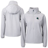 Philadelphia Eagles Cutter & Buck Women's Charter Eco Recycled Half-Zip Hooded Anorak Jacket Gray | NFL