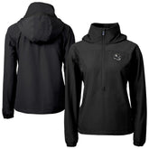 Pittsburgh Steelers Cutter & Buck Women's Charter Eco Recycled Half-Zip Hooded Anorak Jacket Black | NFL